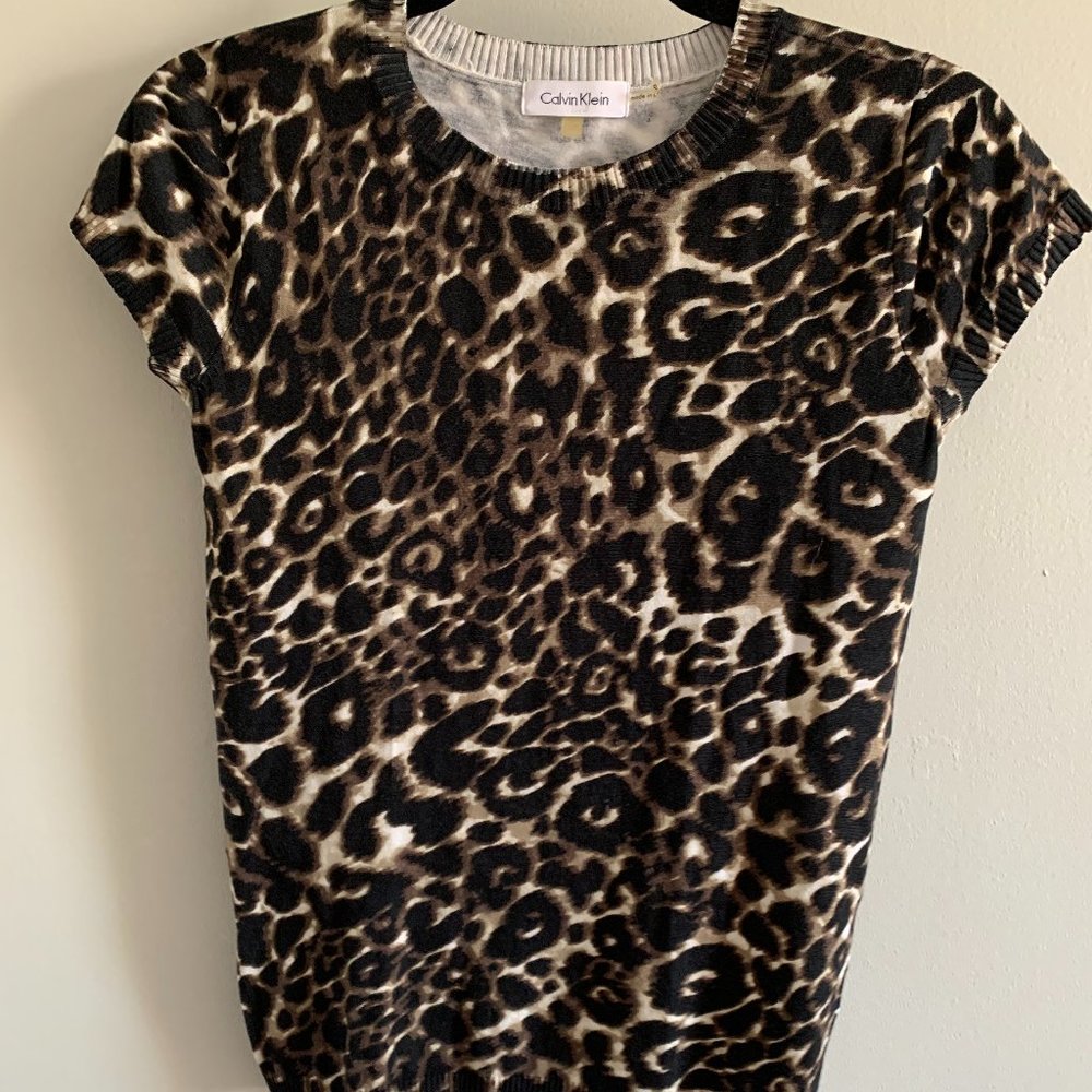 VINTAGE Calvin Klein Cheetah Print Top